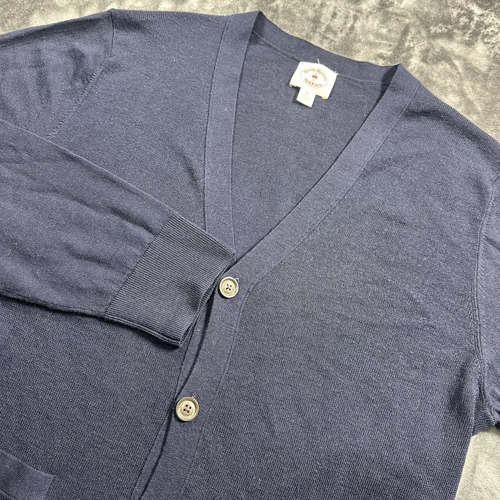 Brooks Brothers Red Fleece Sweater MENS XL  Button Cardigan Blue - Picture 2 of 7